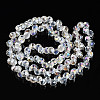 Electroplate Transparent Glass Beads Strands EGLA-N006-032-A01-2