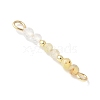 Faceted Round Natural Quartz Crystal & Gold Rutilated Quartz & Yellow Opal Beaded Connector Charms PALLOY-JF03530-04-2