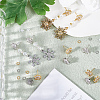 CREATCABIN 12Pcs 2 Color Brass Pave Clear Cubic Zirconia Flower Stud Earring Findings DIY-CN0002-79-4