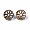 Walnut Wood Stud Earring Findings MAK-N032-042-2