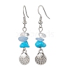 Natural & Synthetic Mixed Stone Dangle Earrings EJEW-JE06147-4