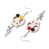 Halloween Theme Brass Dangle Earrings EJEW-JE06039-S-4