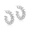 Brass Spiral Laid Stud Earrings for Women EJEW-A121-21S-2