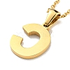 Ion Plating(IP) Initial Letter 304 Stainless Steel Pendant Necklaces NJEW-M199-01G-C-2