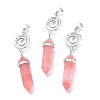 Cherry Quartz Glass Pointed Big Pendants G-D0021-01P-20-2