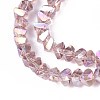 Electroplate Transparent Glass Beads Strands GLAA-N021-4mm-25-4