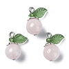 Natural Rose Quartz Fruit Pendants PALLOY-TA00077-01-1