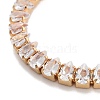 Brass Pave Clear Cubic Zirconia Teardrop Box Chain Slider Bracelets BJEW-B094-07G-2