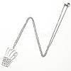 304 Stainless Steel Cutout Potted Plant Pendant Necklaces for Women WGA529A-10-2
