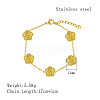 Stainless Steel Flower Link Chain Bracelet KW3287-1-3