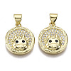 Brass Micro Pave Cubic Zirconia Pendants ZIRC-T013-08G-NF-1