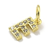 Letter Brass Micro Pave Clear Cubic Zirconia Pendants KK-K354-06G-E-2