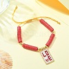 MIYUKI Glass Seed Rectangle Charm Bracelet BJEW-MZ00037-03-4