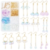 DIY Glass Flower Drop Earring Making Kit DIY-SC0018-36-1