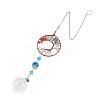 1Pc Wire Wrapped Alloy & Natural Mixed Stone Chips Tree of Life Hanging Suncatchers HJEW-TA0001-45B-1