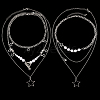 2 Sets 2 Styles Zinc Alloy Star Pendant Layered Necklaces for Women NJEW-SC0001-52-1