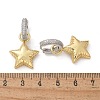 Star Rack Plating Brass Micro Pave Cubic Zirconia Hoop Earring EJEW-C057-01G-4