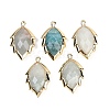 Natural Flower Amazonite Faceted Leaf Pendants G-I375-04G-21-1