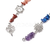 Chakra Natural Red Jasper & Howlite & Tiger Eye & Carnelian & Green Aventurine & Lapis Lazuli & Amethyst Connector Charms FIND-JF00141-02-3