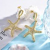 Rack Plating Brass Dangle Stud Earrings for Women EJEW-C125-23C-G-3