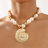 Alloy & Plastic Pearl Necklaces for Women NJEW-U013-06G-01-1