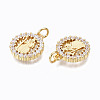 Brass Micro Pave Clear Cubic Zirconia Pendants ZIRC-N039-139-NF-3