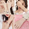 5Pcs 5 Style Stainless Steel Heart Link Bracelets Set BJEW-SW00106-04-4