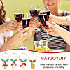 16Pcs 16 Styles Mushroom & Cactus Potted Alloy Enamel Wine Glass Charms AJEW-MA00001-7