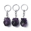 Natural Amethyst Pendant Keychains KEYC-P011-01P-06-1