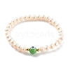 Natural Pearl Stretch Beaded Bracelets BJEW-JB06163-03-1