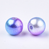 Rainbow ABS Plastic Imitation Pearl Beads OACR-Q174-12mm-06-2