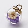 Glass Ball Pendants GLAA-N0020-02C-2