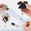 3Pcs 3 Style Graduation Theme Felt Plastic Retractable Badge Reel JEWB-UN0001-02-5