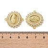 Rack Plating Brass Cubic Zirconia Virgin Mary Oval Connector Charms KK-C084-35C-G-3