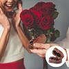 Portable Walnut Wooden Couple Ring Boxes OBOX-WH0015-03-7