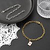 10Pcs Iron Cable Chain Bracelets IFIN-YW0004-03G-4