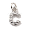 Initial Letter Brass with Cubic Zirconia Charms KK-Q814-26C-P-1