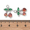 SHEGRACE Brass Colorful Cubic Zirconia Charms XGRQ4G973-670P-3
