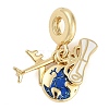 Rack Plating Brass Enamel European Dangle Charms KK-P287-12G-1