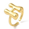 Initials Brass Open Cuff Ring for Women RJEW-N046-02H-G-1