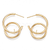 Brass Stud Earring Findings X-KK-T038-213G-1