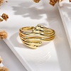 Rack Plating Brass Cuff Finger Rings for Women RJEW-M028-02G-4