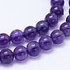 Natural Amethyst Round Bead Strands G-M212-8mm-03B-1