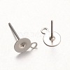 Non-Tarnish 316 Surgical Stainless Steel Stud Earring Settings STAS-K098-07-6mm-P-2