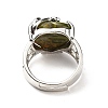 Natural Unakite Adjustable Rings RJEW-P043-03P-08-3