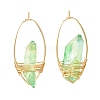 Electroplated Natural Quartz Wire Wrapped Earrings for Girl Women EJEW-JE04647-02-1