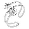 Vintage Titanium Steel Sun Star Wrap Open Cuff Ring for Women Men RK7916-1-1