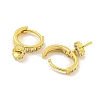 Brass Micro Pave Clear Cubic Zirconia Hoop Earring Findings KK-G490-12G-2