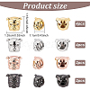 BENECREAT 12Pcs 4 Colors Brass Micro Pave Cubic Zirconia Puppy Beads ZIRC-BC0001-14-2