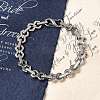 304 Stainless Steel Link Chain Bracelets for Women BJEW-F488-69P-1